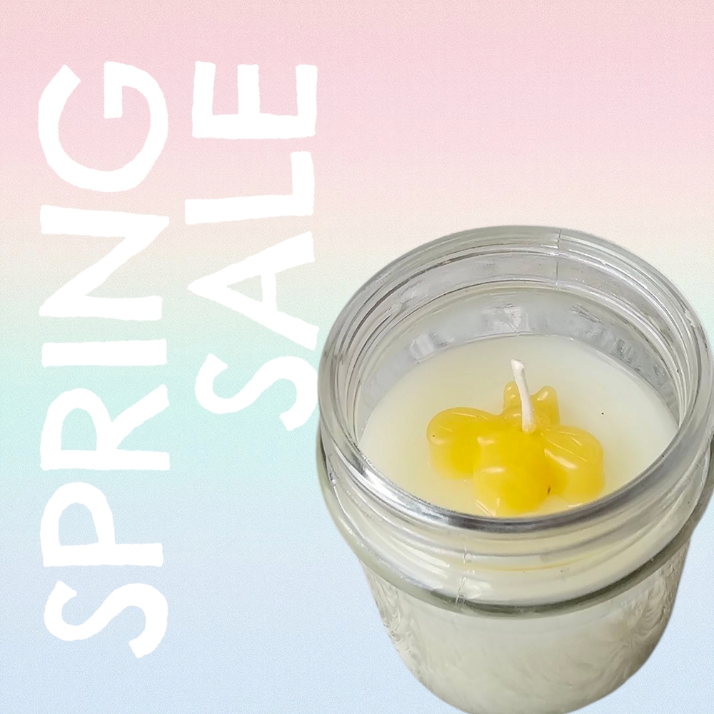 Yellow Flower Scented Candle in Glass Jar